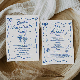 Whimsique Hand plockade Cocktail Bachelorette Part Inbjudningar