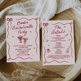 Whimsique Hand plockade Cocktail Bachelorette Part Inbjudningar