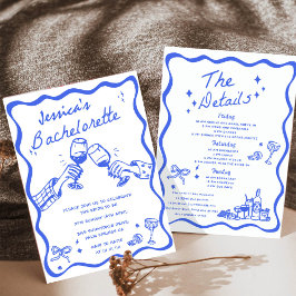 Whimsique Hand plockade Cocktail Bachelorette Part Inbjudningar