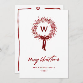 Whimsique Hand plockade Doodle God jul Foto Julkort