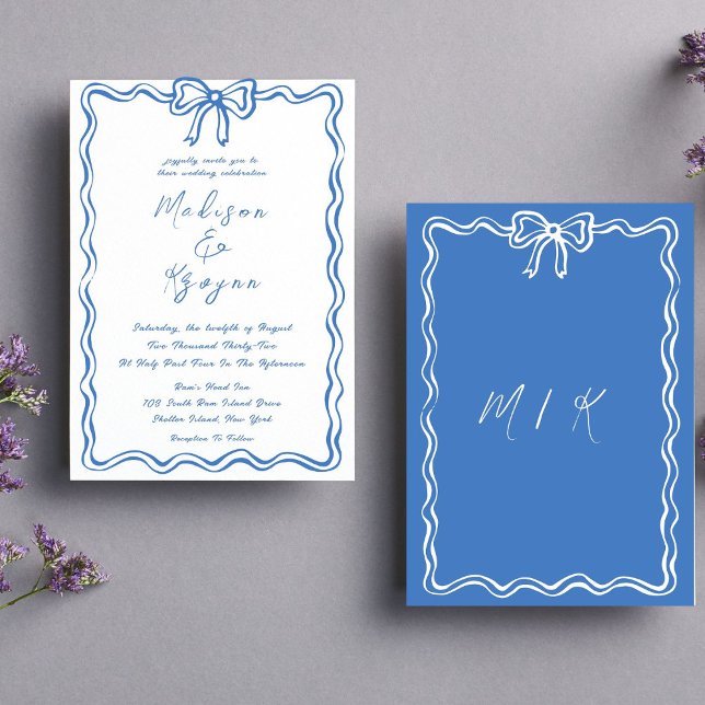 Whimsique Hand plockade Doodles Bröllop Inbjudningar (Skapare uppladdad)