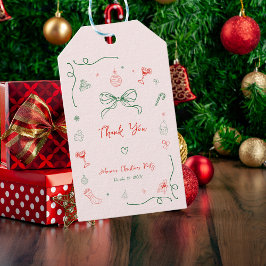 Whimsique Hand plockade Fransk jul Tack Presentetikett