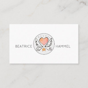 Whimsique Hand plockade Heart & Vingar Visitkort