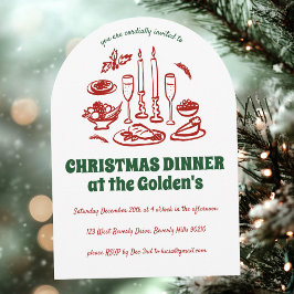 Whimsique Hand plockade Helgdag Dinner Party ARCH Inbjudningar