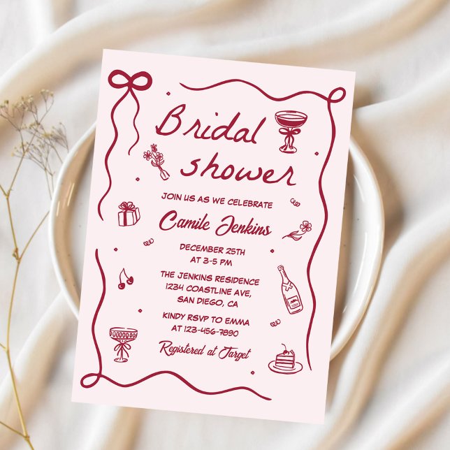 Whimsique Hand plockade Möhippa Inbjudningar (Skapare uppladdad)