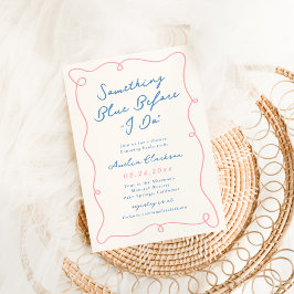 Whimsique Hand plockade Nåt blått Möhippa Inbjudningar