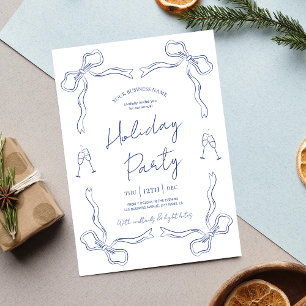 Whimsique Hand plockade Navy Business Julfest I Inbjudningar