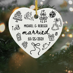 Whimsique Hand plockade Newlyren Första jul Julgransprydnad Keramik
