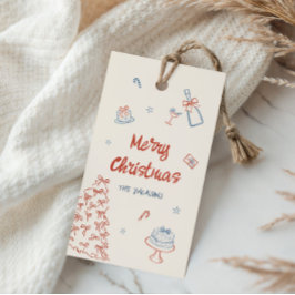 Whimsique Hand plockade Oh Vilken Roligt jul Party Presentetikett