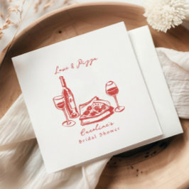 Whimsique Hand plockade Pizza Vin Möhippa Pappersservett