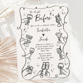 Whimsique Hand plockade Quirky Vågigt repetitionsm Inbjudningar