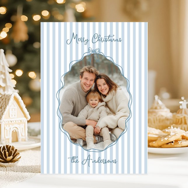 Whimsique Hand plockade Ram Blue Rand Julkort (Skapare uppladdad)