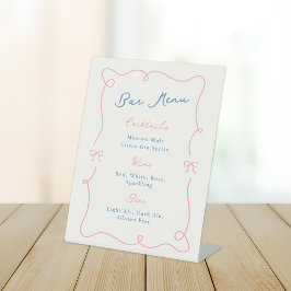 Whimsique Hand plockade Rosa & Blue Pub Menu