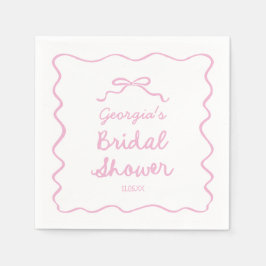 Whimsique Hand plockade Rosa Bow Möhippa Pappersservett