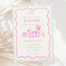 Whimsique Hand plockade Rosa Bow Vågigt Bröllop