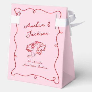 Whimsique Hand plockade Rosa & Red Bröllop Presentaskar