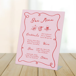 Whimsique Hand plockade Rosa & Red Pub Menu