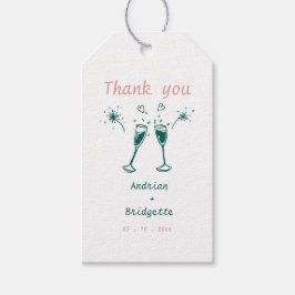 Whimsique Hand plockade Scribble Bröllop Tack Presentetikett