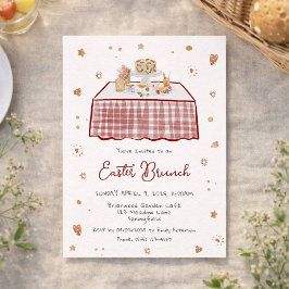 Whimsique Hand plockade Vår Påsk Brunch Inbjudningar