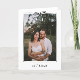 Whimsique-handskriven Bow Bröllop Tack Kort