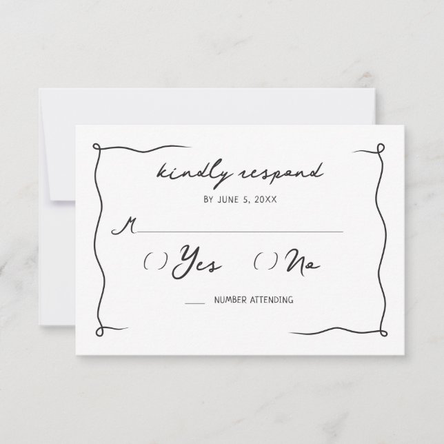 Whimsique Handwrite Cherry Bröllop OSA Kort (Framsida)