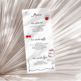 Whimsique Handwrite Cherry Thned Bröllop Meny