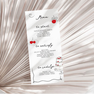 Whimsique Handwrite Cherry Thned Bröllop Meny