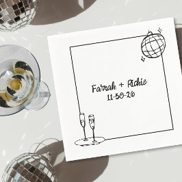 Whimsique Handwrite Disco Personlig Bröllop Pappersservett