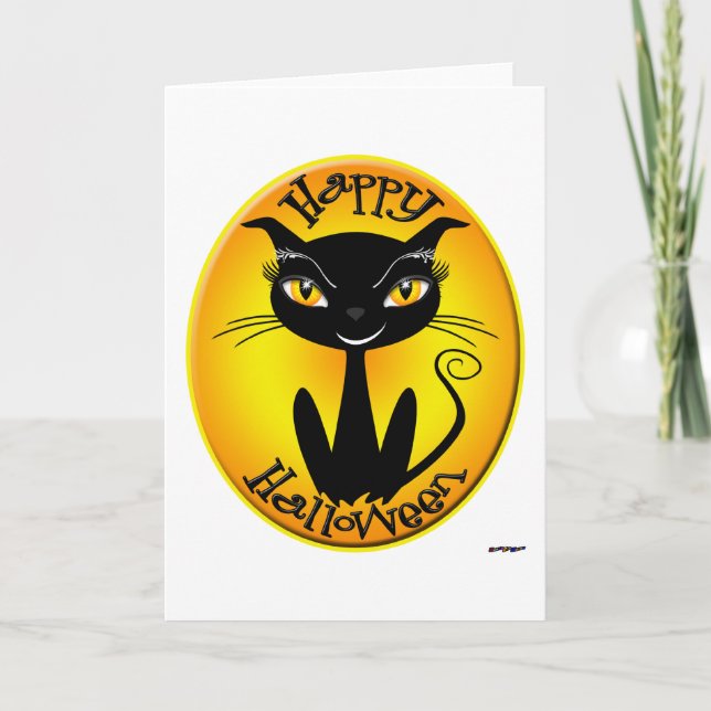 Whimsique Happy halloween Cat Kort (Framsida)