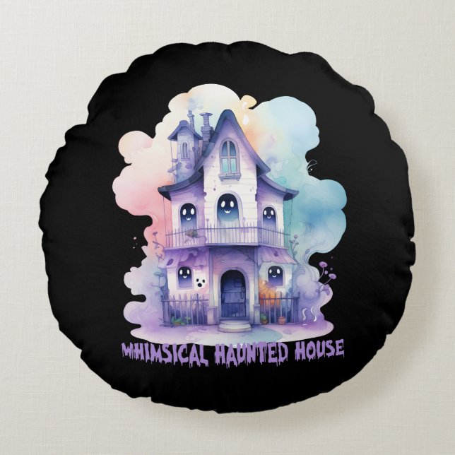 Whimsique Haunted House Rund Kudde (Framsidan)