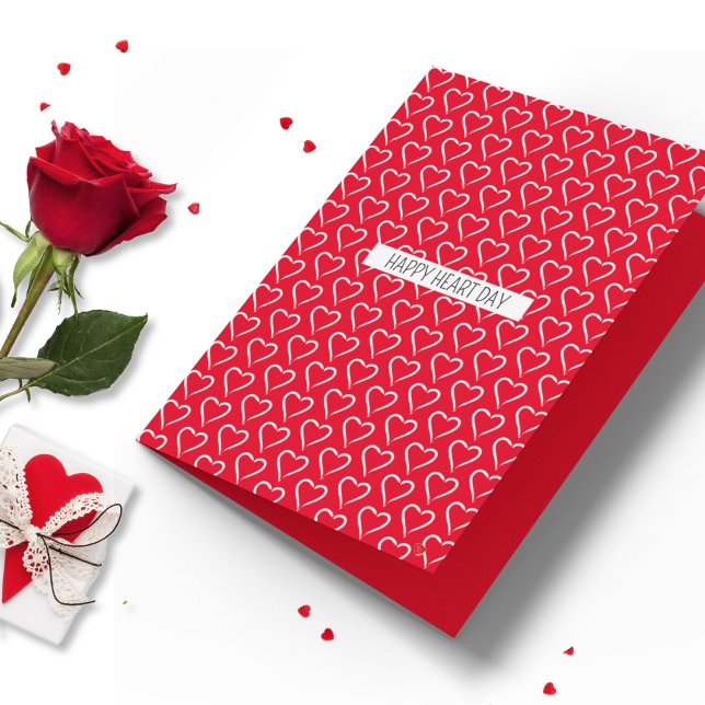 Whimsique Heart Anpassningsbar Mönster text om Til Kort (A cute heart pattern card with custom text for Valentine's Day, anniversary or just because. )