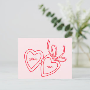 Whimsique Heart Locket Doodle Valentines day Vykort