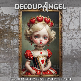 Whimsique Heart Princess - Decoupage -