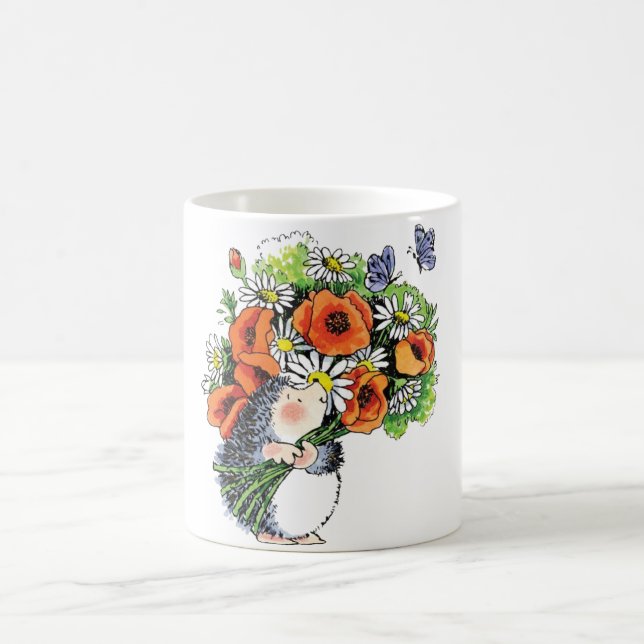 Whimsique Hedgehog och Poppies Kaffemugg (Center)