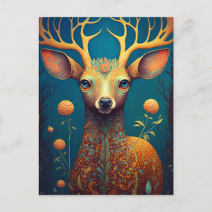 Whimsique Hjort Fantasy Art Vykort