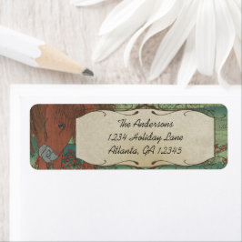 Whimsique Horse Red Flowers Retur Adressetikett Returadress Etikett