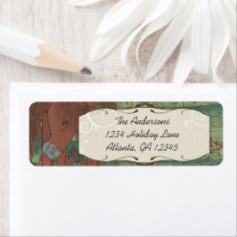 Whimsique Horse Red Flowers Retur Adressetikett Returadress Etikett