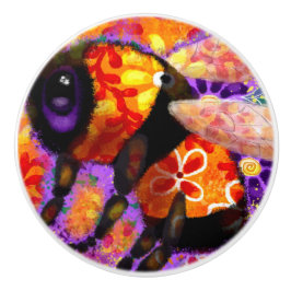 Whimsique Humla Blommigt Red Gult Lila Knopp