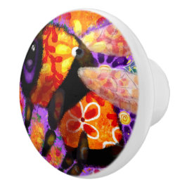 Whimsique Humla Blommigt Red Gult Lila Knopp