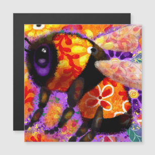 Whimsique Humla Blommigt Red Gult Magnet