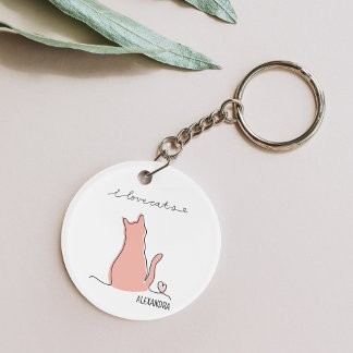 Whimsique I Kärlek Cats Silhouette Anpassat namn