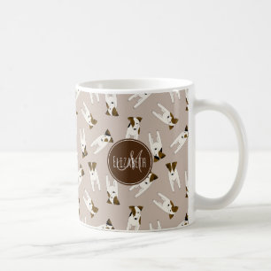 Whimsique Jack Russell Terriers mönster ANY färg Kaffemugg