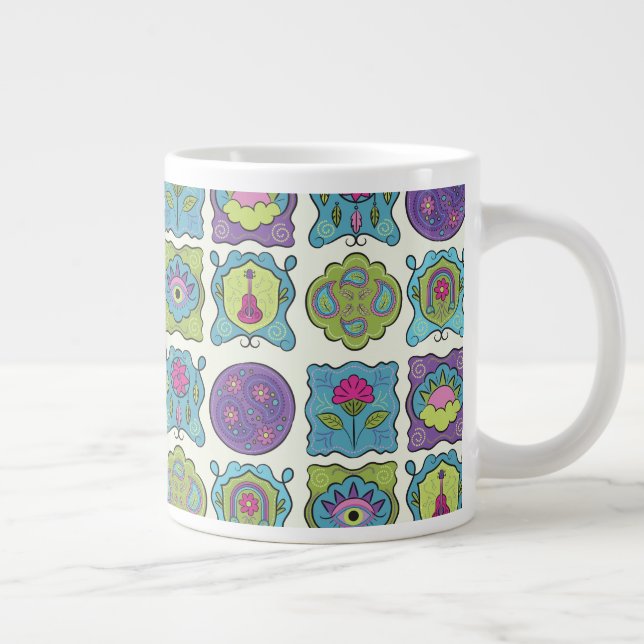 Whimsique Jewel Tones Hand plockade Boho Ramar Jumbo Mugg (Höger)