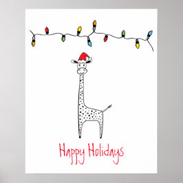 Whimsique jul Giraffe Poster
