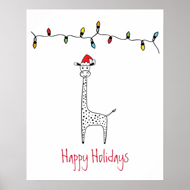 Whimsique jul Giraffe Poster (Framsidan)