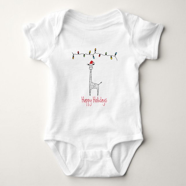Whimsique jul Giraffe T Shirt (Framsida)
