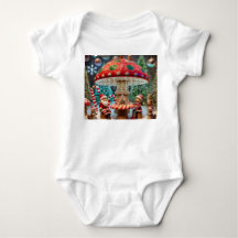 Whimsique jul Mushroom Baby Jersey Bodykostym
