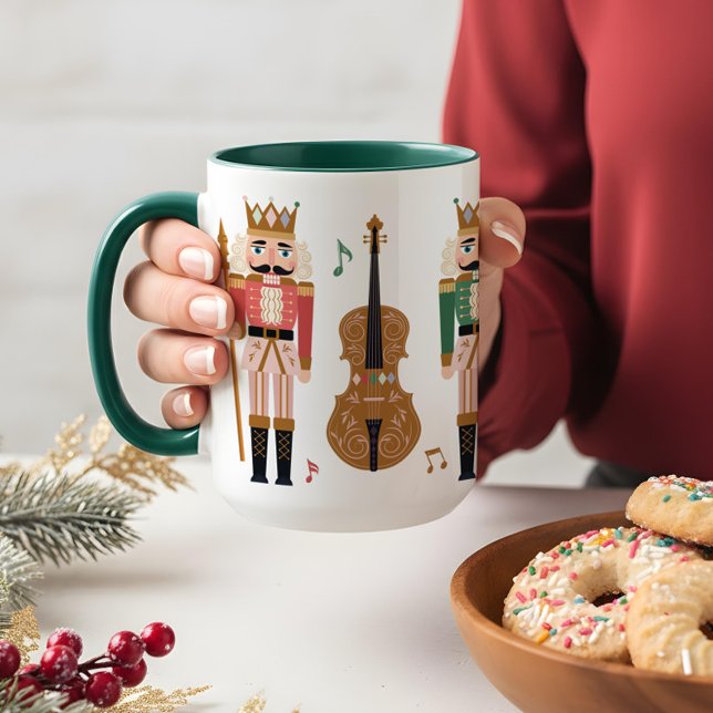Whimsique jul Nutcracker Ballet Violin Music Mugg (Whimsical Christmas Nutcracker Ballet Violin Music Mug)