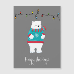Whimsique Jul Polar Bear-Helgdag Card