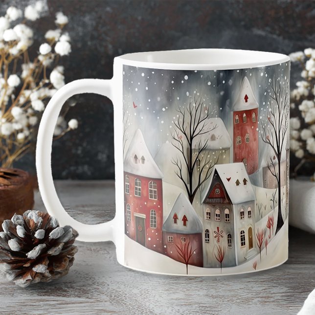 Whimsique-julbyn Kaffemugg (Winter Wonderland Coffee Mug)